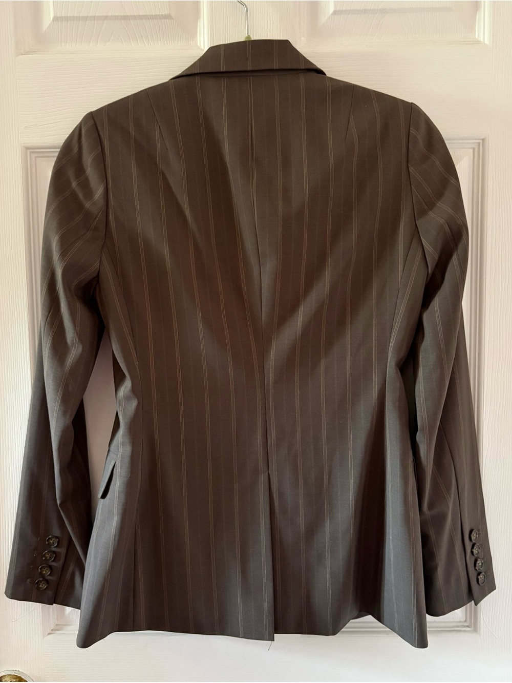 Banana Republic Brown Pinstripe Women's Two-Piece Suit Size 0 - Picture 12 of 16